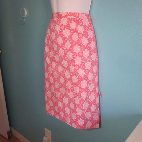 Tibi VINTAGE Pink Cotton Skirt Womens Size 4 with 27" Waist Lily Pulitzer Style - Picture 9 of 9